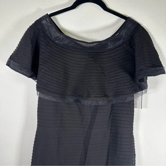 NWT $319 Tadashi Shoji Tabora Off The Shoulder Little Black Dress Size Medium - Picture 6 of 15